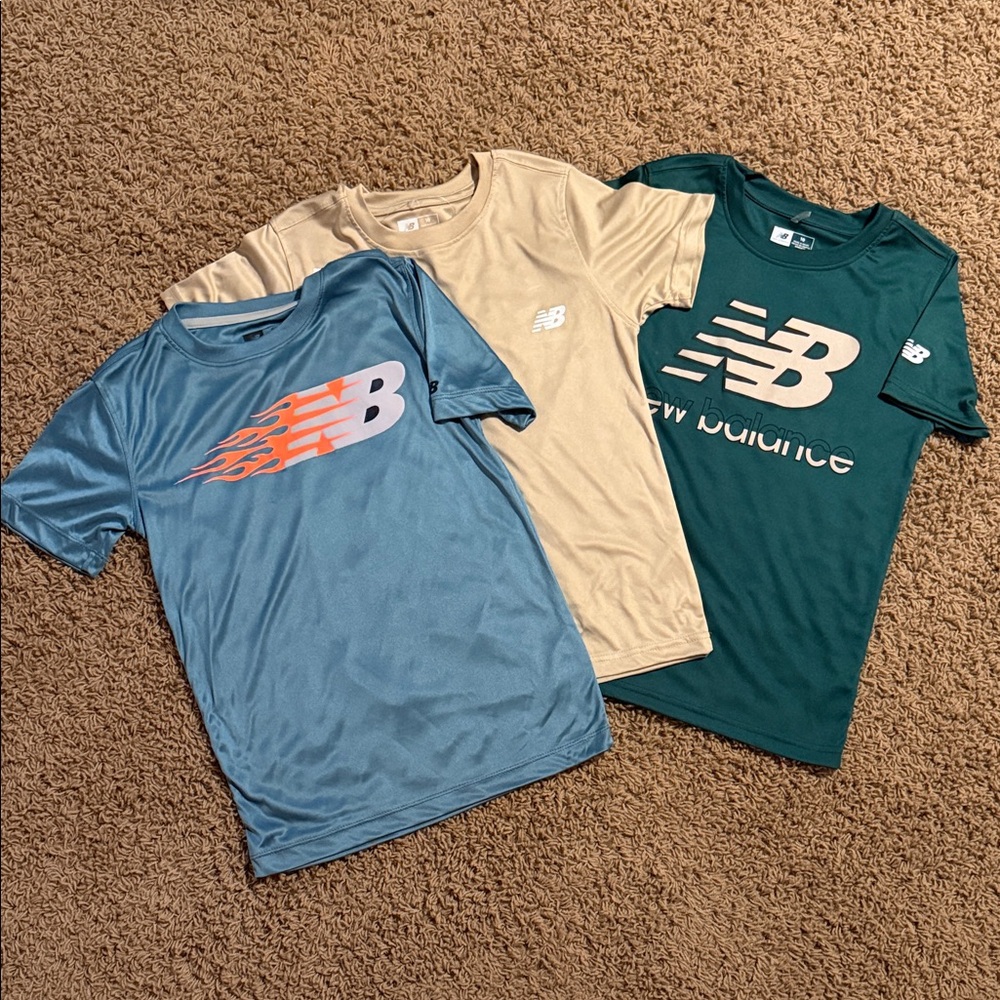 New Balance Kids' Tees - Blue, Tan, Green